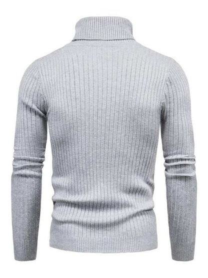 Slim Fit Men's Knitted Turtleneck Sweater – Casual Comfort for Autumn-Winter
