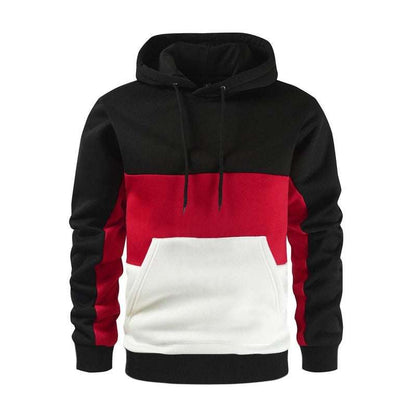 Stylish Men's Color Block Hoodie Sweatshirt - Comfortable Long Sleeve Design for Every Occasion - MENLL