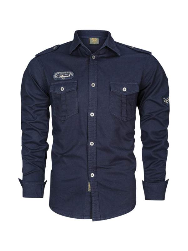 Urban Adventure Men's Cotton Military Long Sleeve Shirt - MENLL