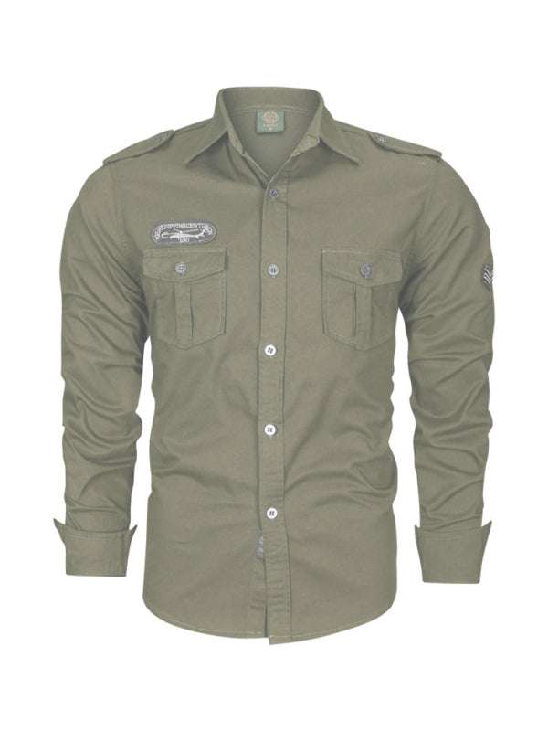 Urban Adventure Men's Cotton Military Long Sleeve Shirt - MENLL