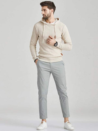 Cozy Hooded Pullover Sweater for Men - Versatile Knitwear for Year-Round Comfort - MENLL