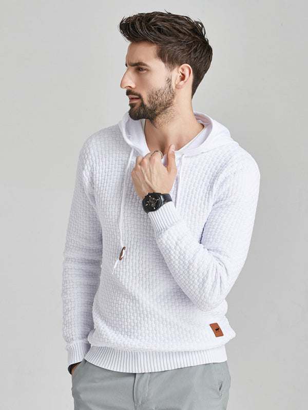 Cozy Hooded Pullover Sweater for Men - Versatile Knitwear for Year-Round Comfort - MENLL