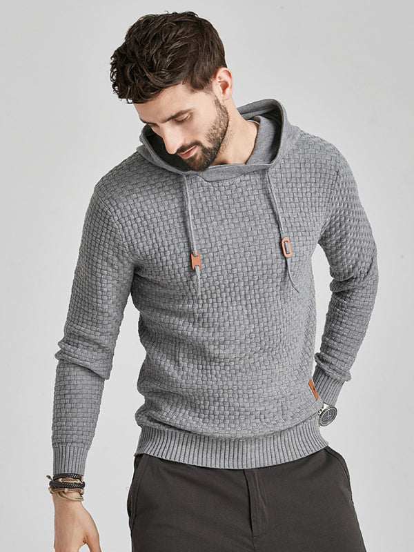 Cozy Hooded Pullover Sweater for Men - Versatile Knitwear for Year-Round Comfort - MENLL