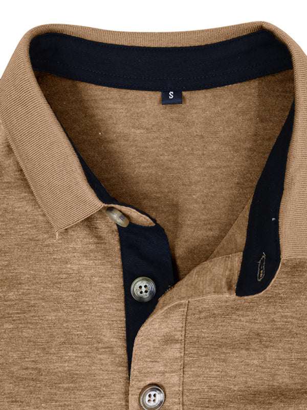 Stylish Men's Long Sleeve Lapel Polo Shirt for All Seasons - MENLL