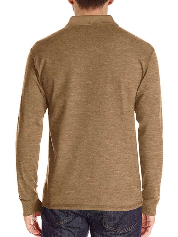 Stylish Men's Long Sleeve Lapel Polo Shirt for All Seasons - MENLL