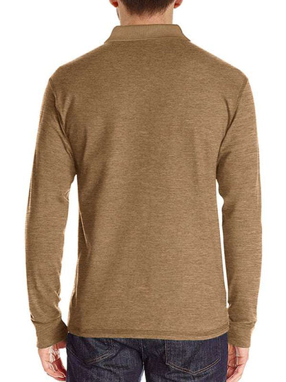 Stylish Men's Long Sleeve Lapel Polo Shirt for All Seasons - MENLL