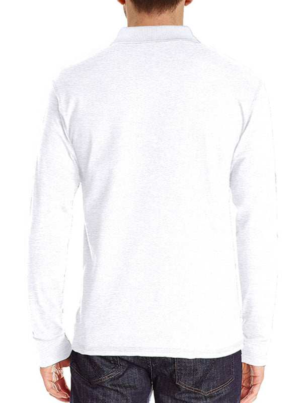 Stylish Men's Long Sleeve Lapel Polo Shirt for All Seasons - MENLL