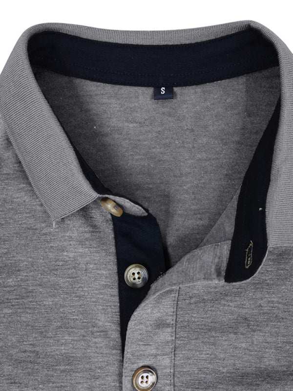 Stylish Men's Long Sleeve Lapel Polo Shirt for All Seasons - MENLL