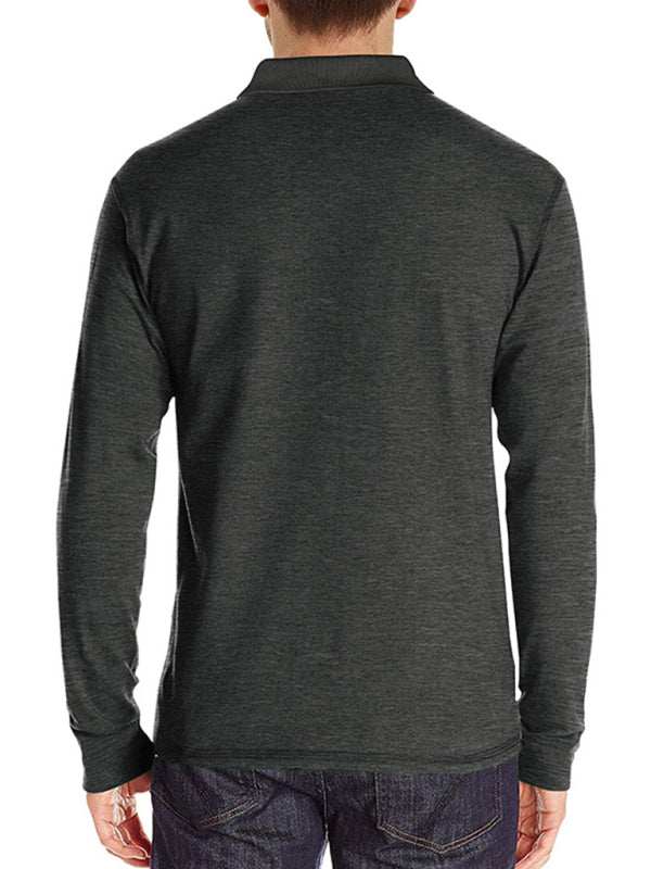 Stylish Men's Long Sleeve Lapel Polo Shirt for All Seasons - MENLL