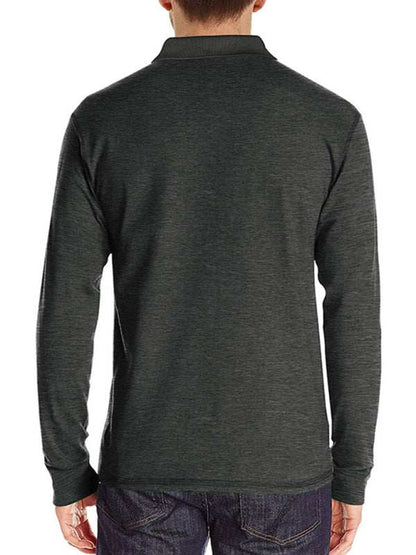 Stylish Men's Long Sleeve Lapel Polo Shirt for All Seasons - MENLL