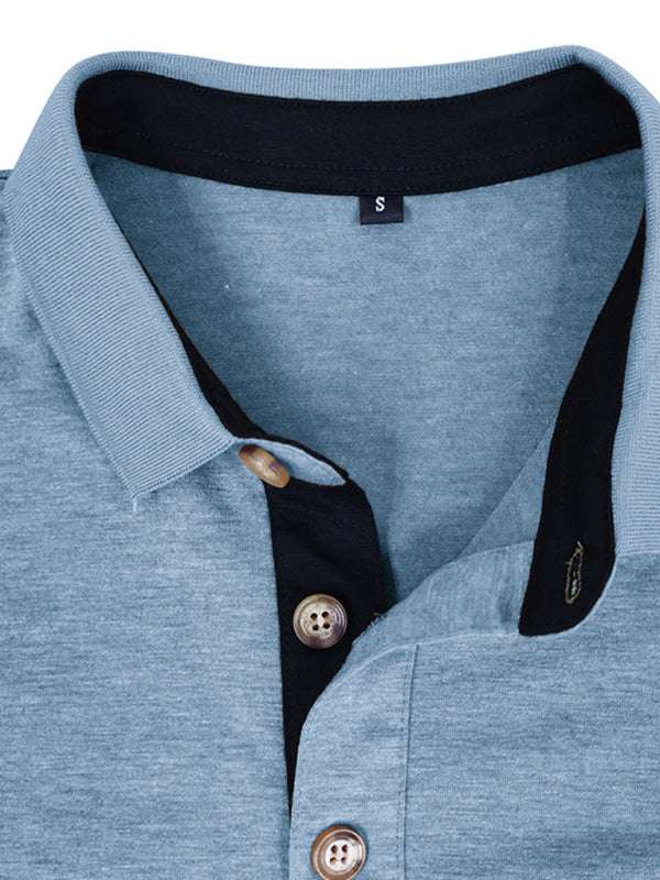Stylish Men's Long Sleeve Lapel Polo Shirt for All Seasons - MENLL