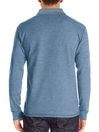 Stylish Men's Long Sleeve Lapel Polo Shirt for All Seasons - MENLL