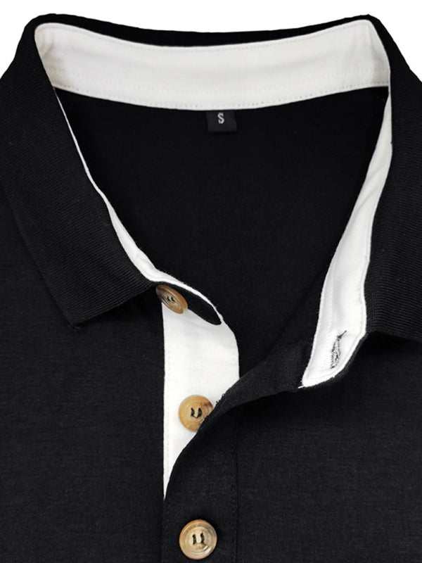 Stylish Men's Long Sleeve Lapel Polo Shirt for All Seasons - MENLL