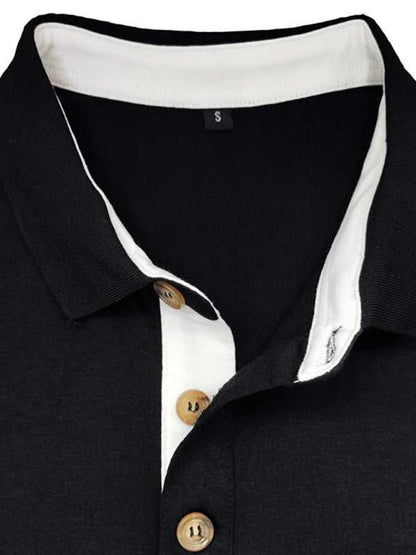 Stylish Men's Long Sleeve Lapel Polo Shirt for All Seasons - MENLL