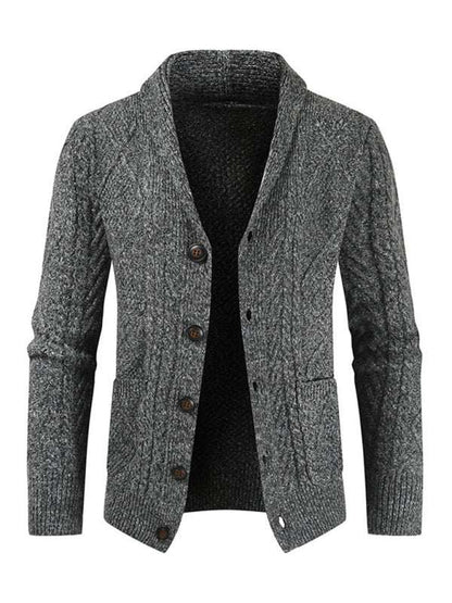 Sophisticated Acrylic Knit Cardigan for Men - Versatile Open Front Design for Business & Casual Wear - MENLL