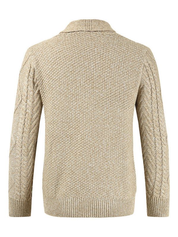 Sophisticated Acrylic Knit Cardigan for Men - Versatile Open Front Design for Business & Casual Wear - MENLL