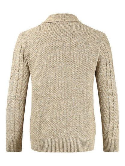 Sophisticated Acrylic Knit Cardigan for Men - Versatile Open Front Design for Business & Casual Wear - MENLL