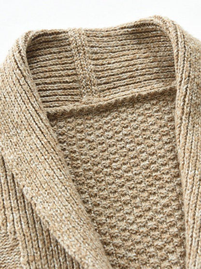 Sophisticated Acrylic Knit Cardigan for Men - Versatile Open Front Design for Business & Casual Wear - MENLL