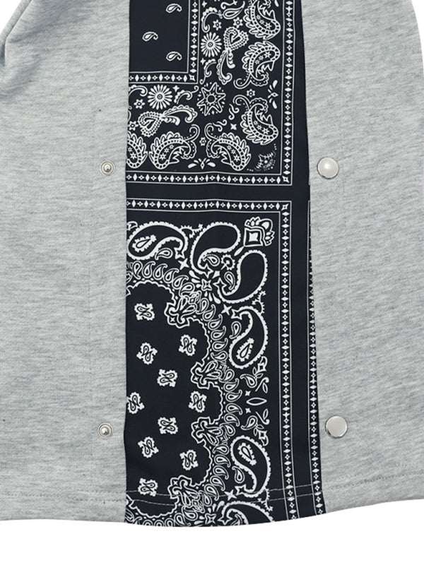 Trendy Men's Hip-Hop Casual Wide-Leg Trousers with Multi-Line Design and Button Detail - MENLL