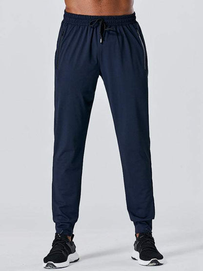 Men's Versatile Quick-Dry Elastic Sports Zipper Trousers for Ultimate Comfort and Performance - MENLL