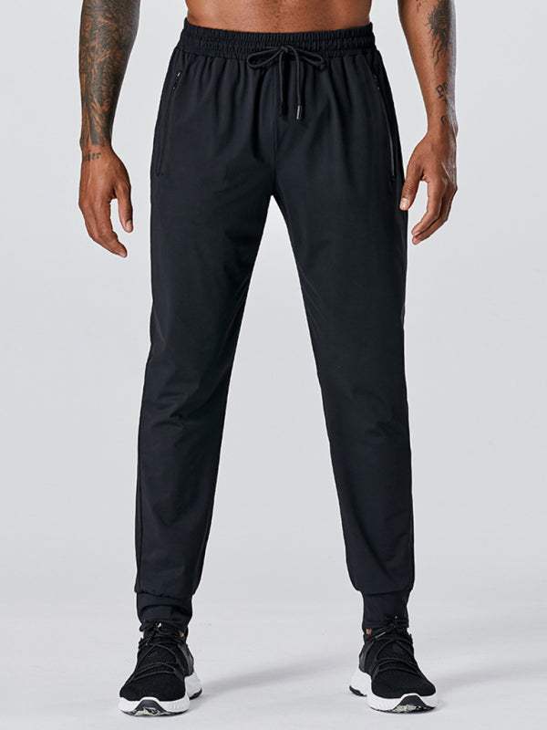 Men's Versatile Quick-Dry Elastic Sports Zipper Trousers for Ultimate Comfort and Performance - MENLL