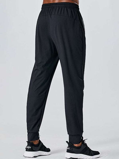 Men's Versatile Quick-Dry Elastic Sports Zipper Trousers for Ultimate Comfort and Performance - MENLL