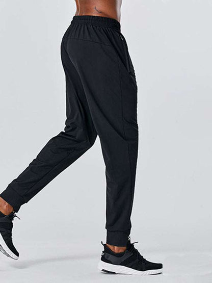 Men's Versatile Quick-Dry Elastic Sports Zipper Trousers for Ultimate Comfort and Performance - MENLL