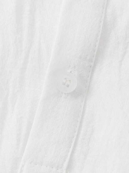 Stylish Men's Cotton-Linen Stand Collar Short Sleeve Beach Shirt for Effortless Summer Vibes - MENLL