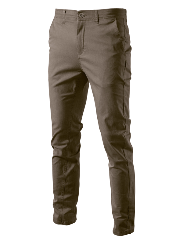 Classic all-season men's versatile solid color casual trousers, ideal for any wardrobe.