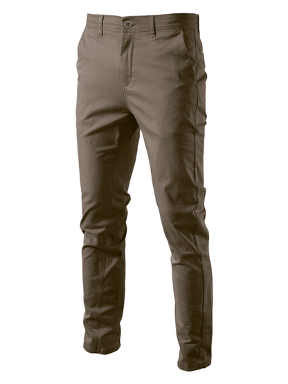 Classic all-season men's versatile solid color casual trousers, ideal for any wardrobe.