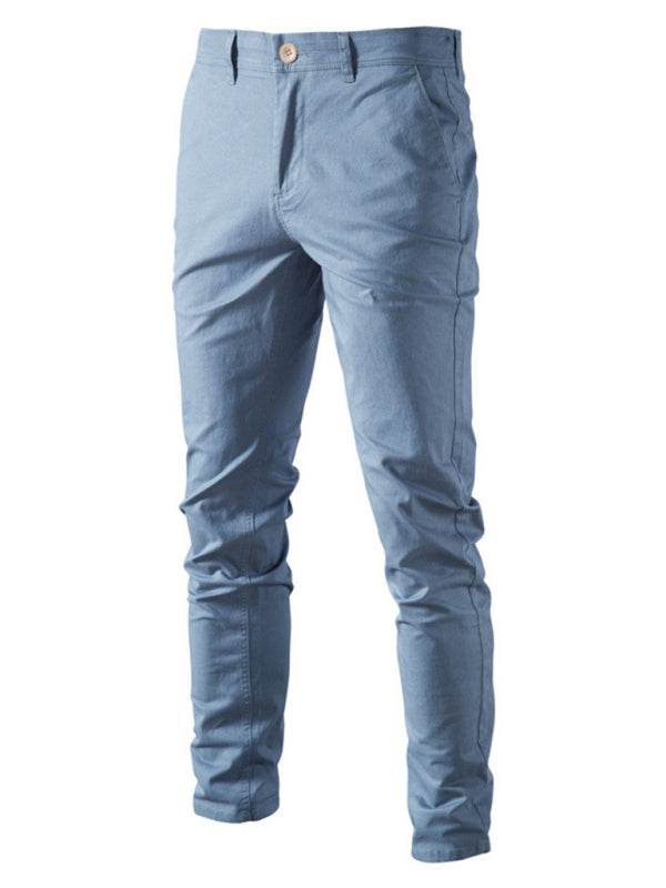 Classic All-Season Men's Versatile Solid Color Casual Trousers - MENLL