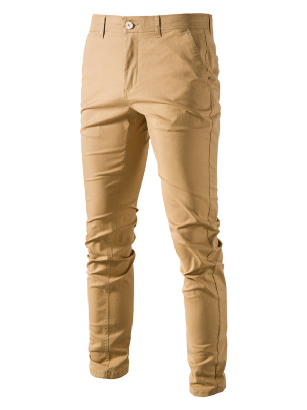 Classic All-Season Men's Versatile Solid Color Casual Trousers - MENLL