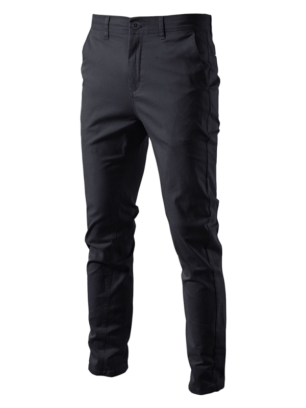 Classic All-Season Men's Versatile Solid Color Casual Trousers - MENLL