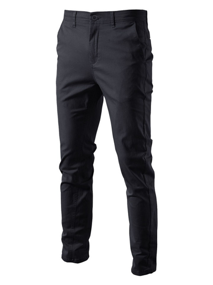 Classic All-Season Men's Versatile Solid Color Casual Trousers - MENLL