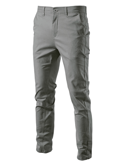 Classic All-Season Men's Versatile Solid Color Casual Trousers - MENLL
