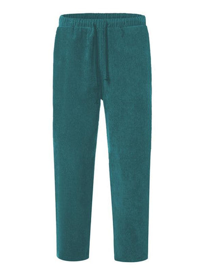 Stylish Men's Cropped Corduroy Pants - Effortless Comfort & Versatile Casual Chic - MENLL