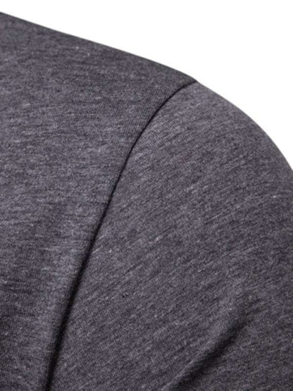 Skull Print Hooded Pullover T-Shirt for Men - Stylish Long-Sleeved Cycling Top with Elastic Mask for All-Season Fitness - MENLL