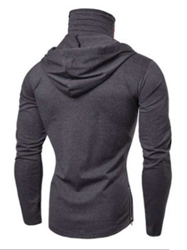 Versatile Men's Hooded Cycling Sweatshirt with Elastic Mask - Perfect for Fitness and Leisure - MENLL