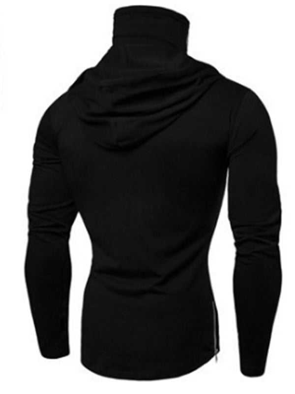 Versatile Men's Hooded Cycling Sweatshirt with Elastic Mask - Perfect for Fitness and Leisure - MENLL