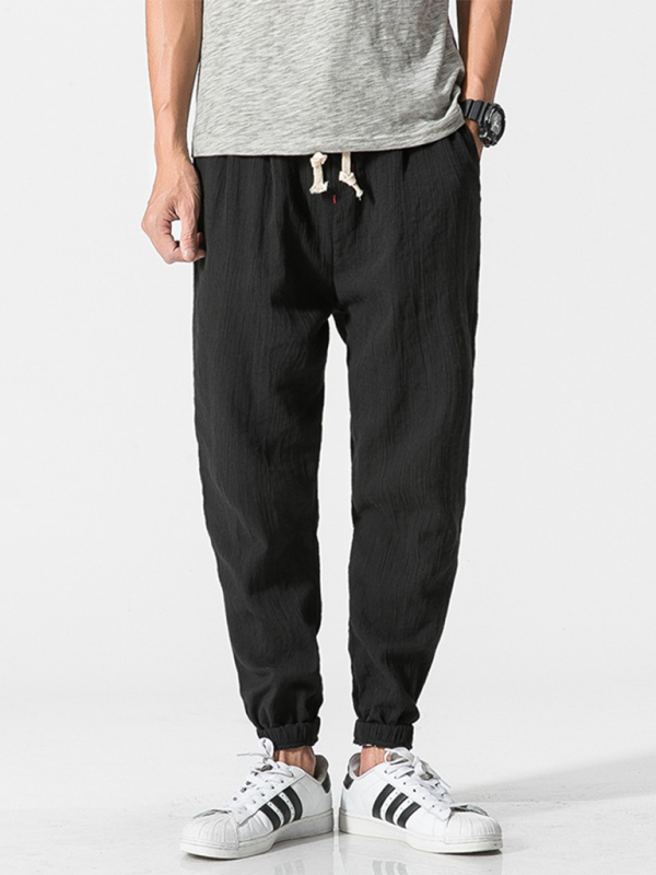 Stylish Men's Drawstring Linen Blend Harem Pants for Ultimate Comfort - MENLL