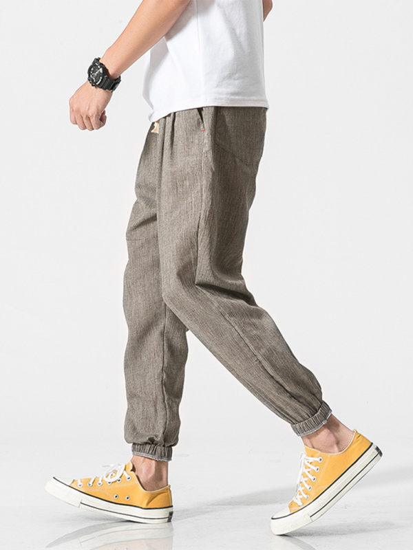 Stylish Men's Drawstring Linen Blend Harem Pants for Ultimate Comfort - MENLL