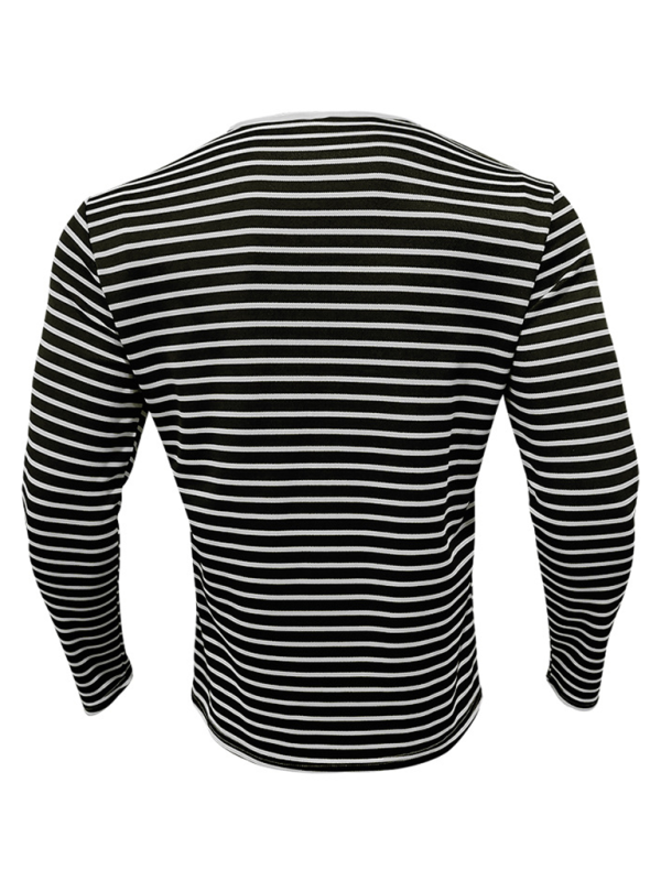 Cozy Autumn Striped Long Sleeve Henley Tee for Effortless Style and Comfort