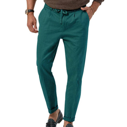 Stylish Men's Solid Color Straight-Leg Business Casual Trousers for Effortless Elegance - MENLL