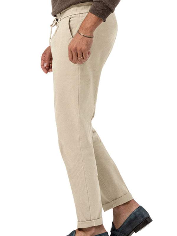 Stylish Men's Solid Color Straight-Leg Business Casual Trousers for Effortless Elegance - MENLL