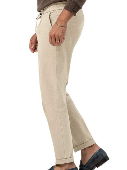 Stylish Men's Solid Color Straight-Leg Business Casual Trousers for Effortless Elegance - MENLL