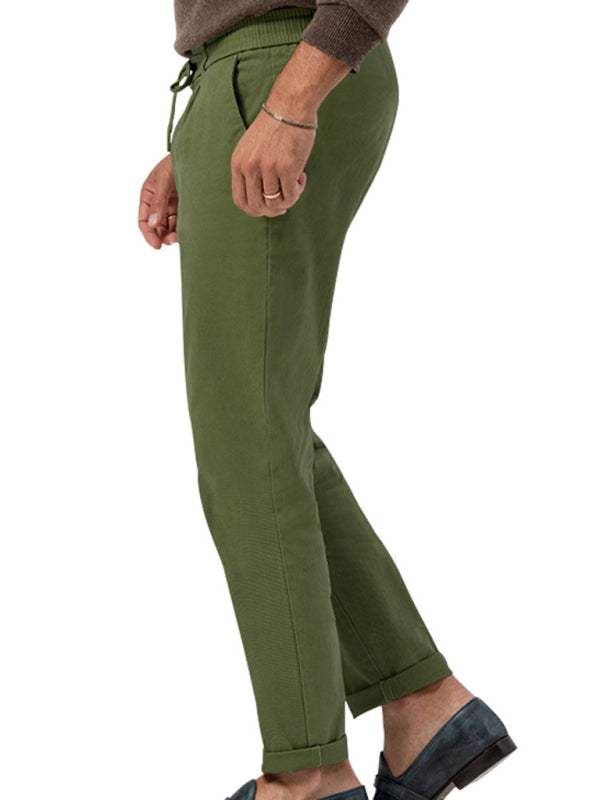 Stylish Men's Solid Color Straight-Leg Business Casual Trousers for Effortless Elegance - MENLL