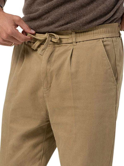 Stylish Men's Solid Color Straight-Leg Business Casual Trousers for Effortless Elegance - MENLL