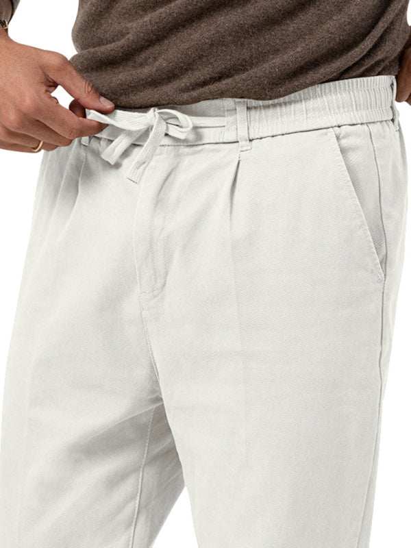 Stylish Men's Solid Color Straight-Leg Business Casual Trousers for Effortless Elegance - MENLL