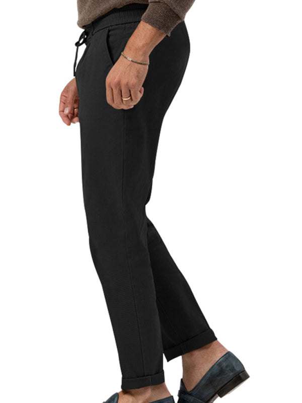 Stylish Men's Solid Color Straight-Leg Business Casual Trousers for Effortless Elegance - MENLL