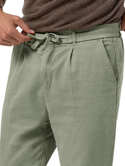 Stylish Men's Solid Color Straight-Leg Business Casual Trousers for Effortless Elegance - MENLL